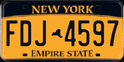 NY license plate FDJ4597