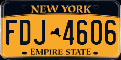 NY license plate FDJ4606