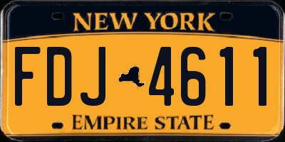 NY license plate FDJ4611