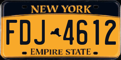 NY license plate FDJ4612