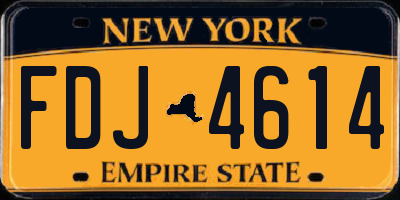 NY license plate FDJ4614