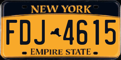 NY license plate FDJ4615
