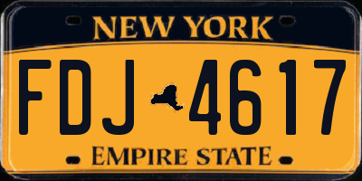 NY license plate FDJ4617
