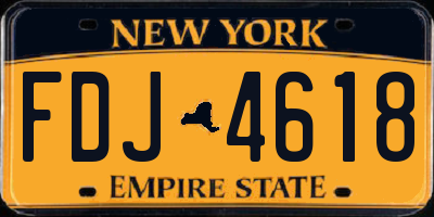 NY license plate FDJ4618
