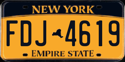 NY license plate FDJ4619