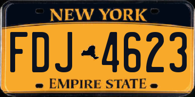 NY license plate FDJ4623