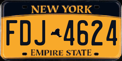 NY license plate FDJ4624