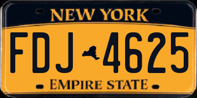 NY license plate FDJ4625