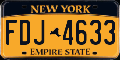 NY license plate FDJ4633