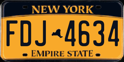 NY license plate FDJ4634