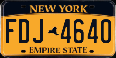 NY license plate FDJ4640
