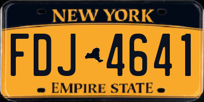 NY license plate FDJ4641