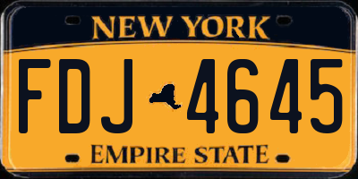 NY license plate FDJ4645