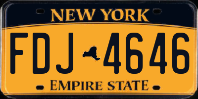 NY license plate FDJ4646