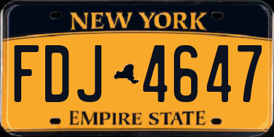 NY license plate FDJ4647