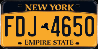 NY license plate FDJ4650