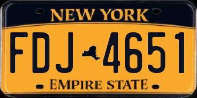 NY license plate FDJ4651