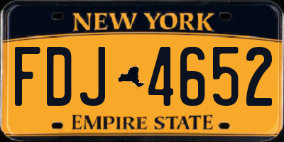 NY license plate FDJ4652