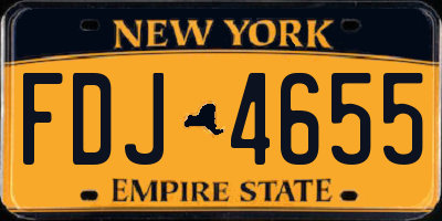 NY license plate FDJ4655