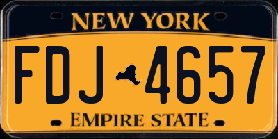 NY license plate FDJ4657