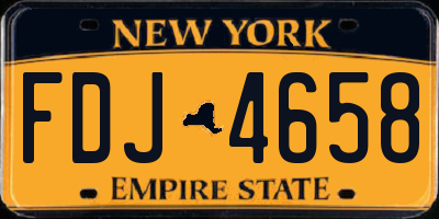 NY license plate FDJ4658