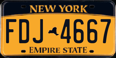 NY license plate FDJ4667