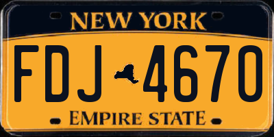 NY license plate FDJ4670