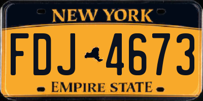 NY license plate FDJ4673