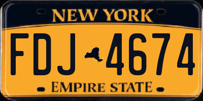 NY license plate FDJ4674