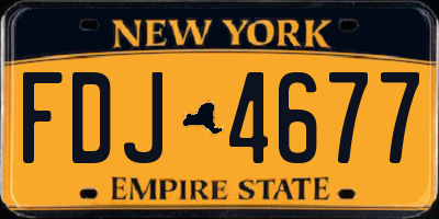 NY license plate FDJ4677