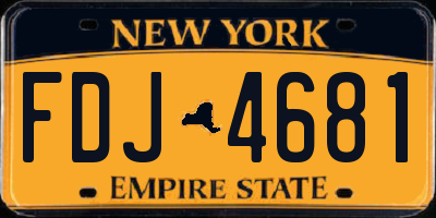 NY license plate FDJ4681