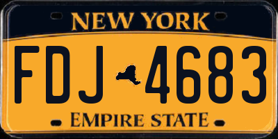 NY license plate FDJ4683