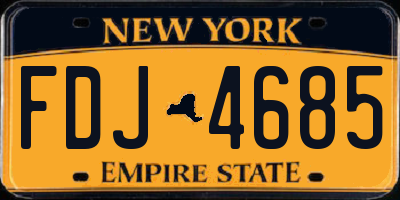 NY license plate FDJ4685