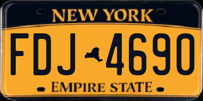 NY license plate FDJ4690