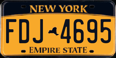 NY license plate FDJ4695