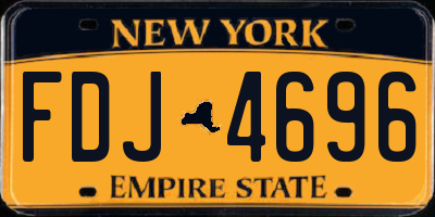 NY license plate FDJ4696