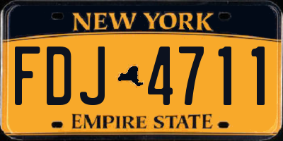 NY license plate FDJ4711