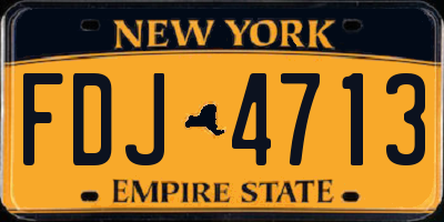 NY license plate FDJ4713