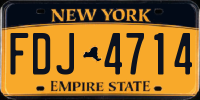 NY license plate FDJ4714
