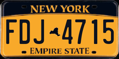 NY license plate FDJ4715