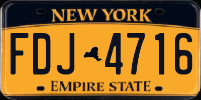 NY license plate FDJ4716