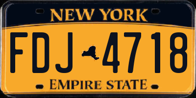 NY license plate FDJ4718