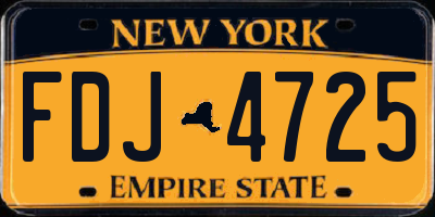 NY license plate FDJ4725