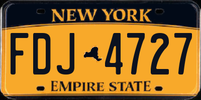NY license plate FDJ4727
