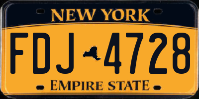 NY license plate FDJ4728