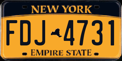 NY license plate FDJ4731