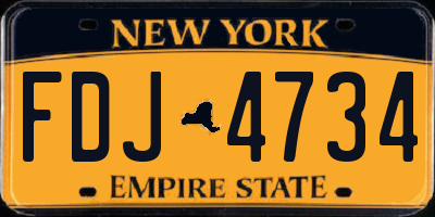 NY license plate FDJ4734