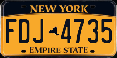 NY license plate FDJ4735