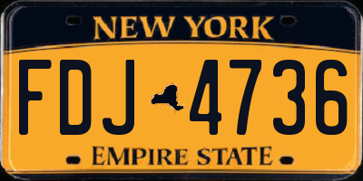 NY license plate FDJ4736