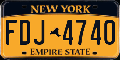 NY license plate FDJ4740